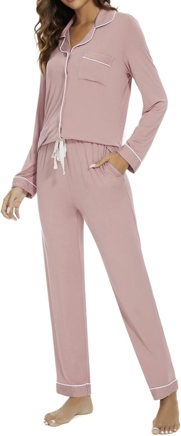 Pajama Set For Women Long Sleeve Button Down Sleepwear Soft and Comfy Lounge Set S-XXL