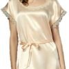 Women's Silk Pajamas,1-Piece Nightdress Sleepwear,Loose&Free Size,100% Silk(Main),5 Colors