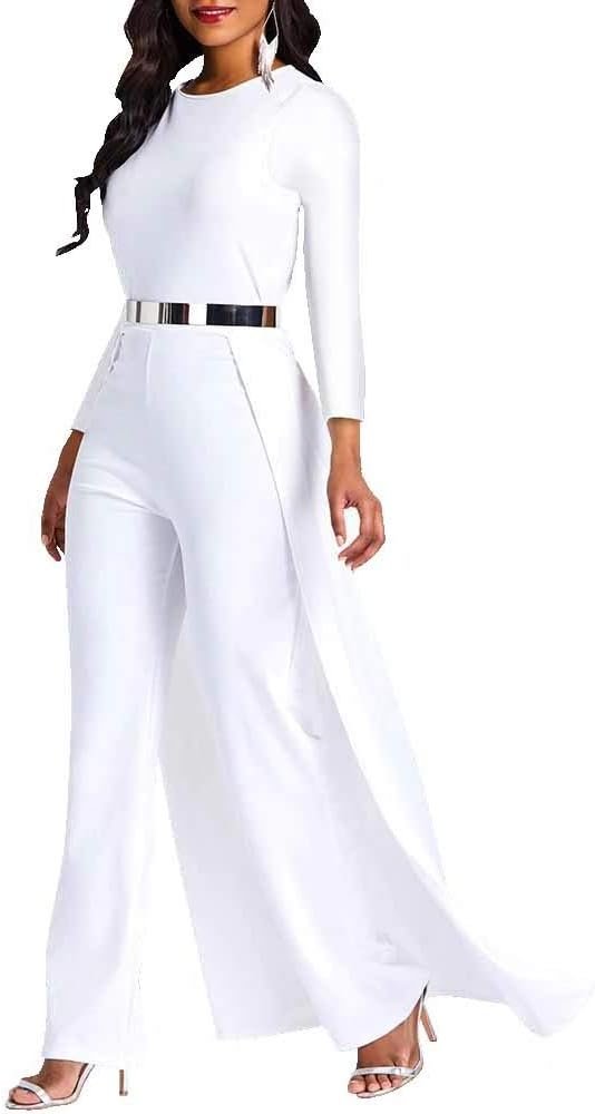 VERWIN Patchwork Overlay Embellished Plain Women's Jumpsuit High-Waist Woman Romper