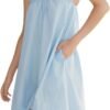 51yFspufB8L._AC_SL1200.jpg Womens Ruffle Nightgown Cotton Sleeveless Nightdress Soft Printed Night gown with Pockets