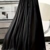 Solid Color Elastic Wais Skirt, Elegant Midi A-line Skirt For Spring & Summer, Women's Clothing