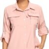 Women's UPF 50 Long Sleeve UV Sun Protection Safari Shirts Outdoor Quick Dry Fishing Hiking Travel Shirts