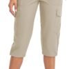 Women's Hiking Cargo Capri Pants Lightweight Quick Dry Joggers Outdoor Casual Travel Capris with Zipper Pockets