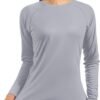 Women's Long Sleeve UPF 50+ UV Sun Protection Shirts Rash Guard Swim T-Shirt/Hoodie Quick Dry for Outdoor Hiking