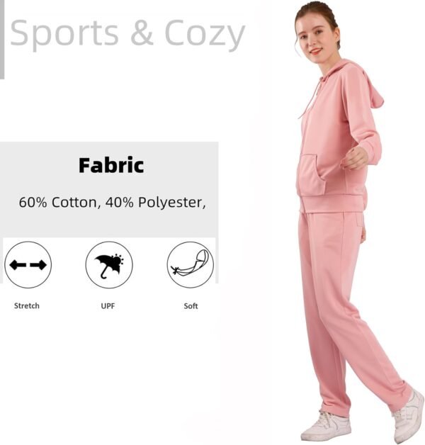 Womens Sweatsuits Set 2 Piece Jogging Suits Zip Hoodie Sweatpants Tracksuit Training Outfits