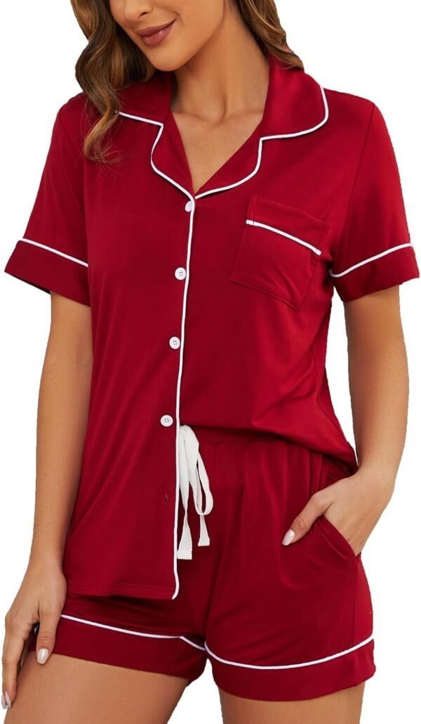 Pajama Set For Women Long Sleeve Button Down Sleepwear Soft and Comfy Lounge Set S-XXL