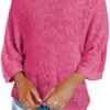 Womens 2024 Cute Spring Summer Color Block Striped Lightweight Comfy Cable Knit Beach Boho Clothes Pullover Sweaters