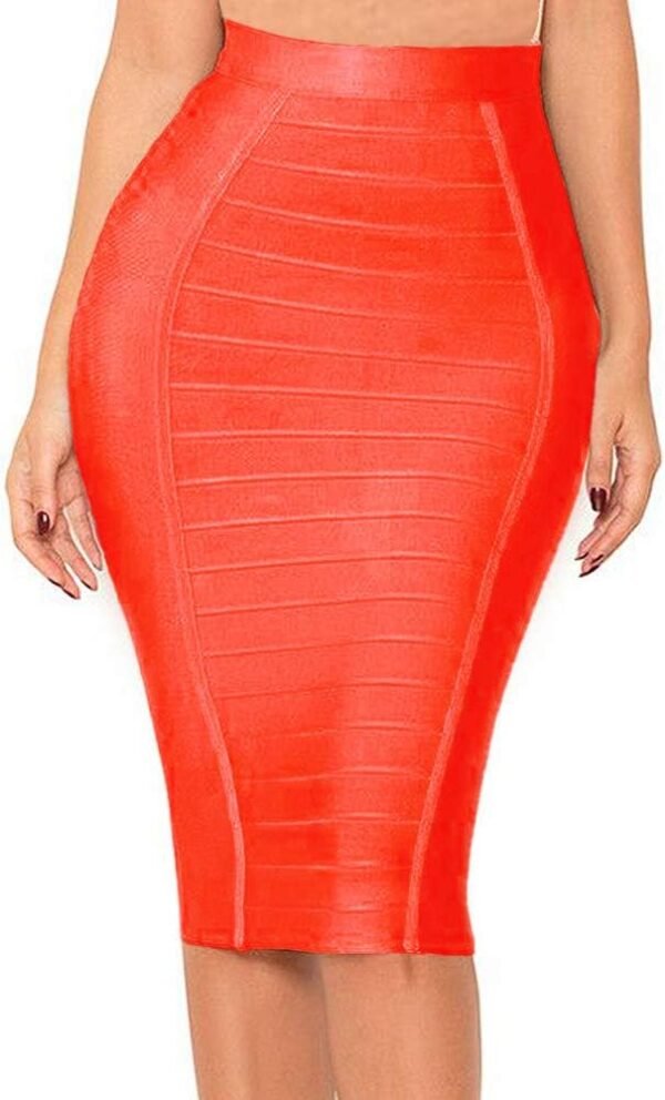 Women's High Waist Wear to Work Pencil Skirt Bandage Bodycon Midi Skirt