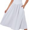 Women Off Shoulder Midi Dress Strapless Sleeveless Drop-Waist A Line Tube Dress Trendy Summer Swing Patchwork Dress