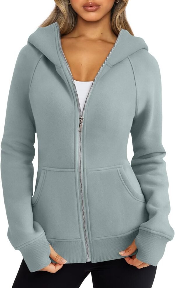 Trendy Queen Womens Zip Up Hoodies Fleece Jackets Sweatshirts Fall Outfits Sweaters With Pockets Winter Y2k Clothes