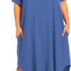 Womens Plus Size Nightgowns Sleepwear Short Sleeve Sleep Dress Maxi Night Gowns with Pockets