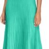 Women's 2024 Summer Maxi Dresses Tie Spaghetti Strap Square Neck Ribbed Knit Dress