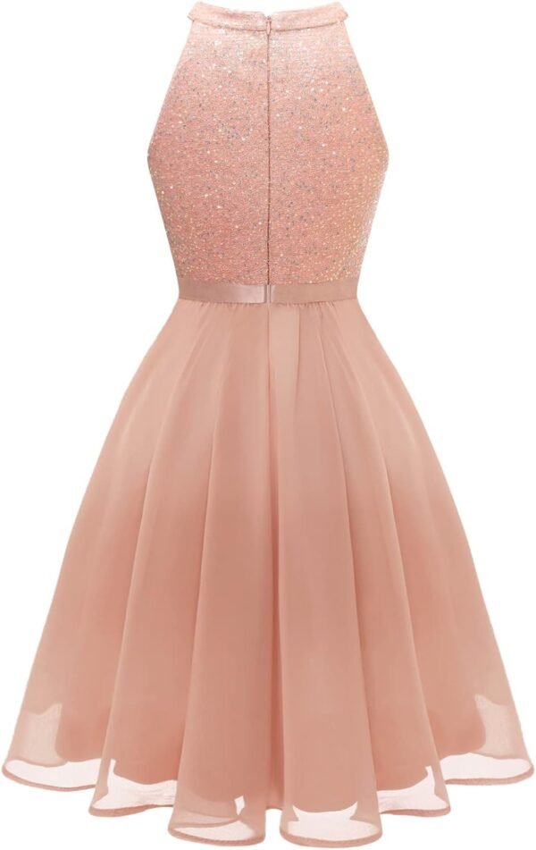 Bbonlinedress Sequin Halter Prom Dress for Women Party Night Elegant Wedding Bridesmaid Dresses