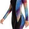 Women's One Piece Long Sleeve Rash Guard Knee High Bathing Suits Swimsuit Sport Surfing Wear Athletic Swimwear