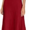 Women's 2024 Summer Maxi Dresses Tie Spaghetti Strap Square Neck Ribbed Knit Dress
