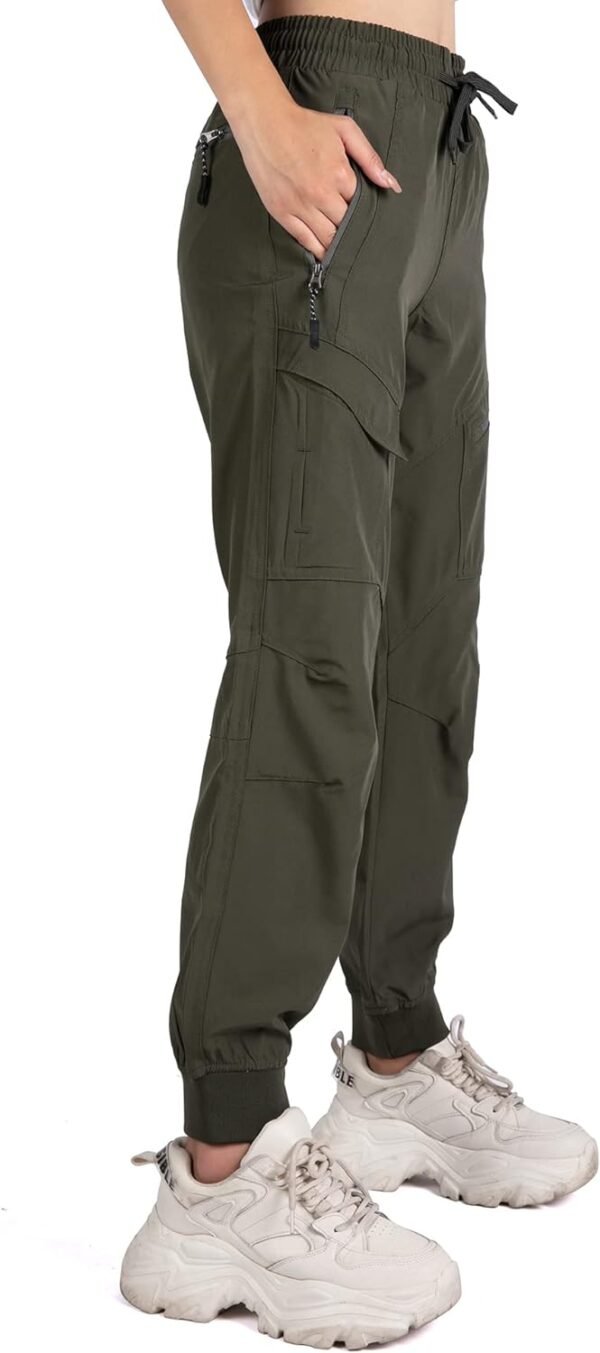61AB73u8VDL._AC_SL1500.jpg Women's Athletic Hiking Cargo Joggers Pants Outdoor Workout Lightweight Quick Dry UPF 50 Zipper Pockets