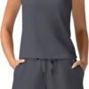 Women's Summer 2 Piece Outfits Mock Neck Tank Top High Waisted Shorts Lounge Sets 2024 Fashion Tracksuit