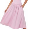 Women Off Shoulder Midi Dress Strapless Sleeveless Drop-Waist A Line Tube Dress Trendy Summer Swing Patchwork Dress