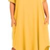 Womens Plus Size Nightgowns Sleepwear Short Sleeve Sleep Dress Maxi Night Gowns with Pockets