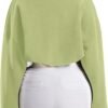 Women's Full Zip Fleece Short Jacket Oversized Athletic Running Long Sleeve Stand Collar Crop Warm Sherpa Coat