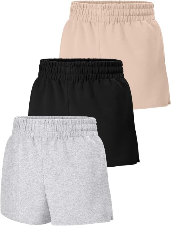 61COFeMxnHL._AC_SL1500.jpg 3 Pack Womens Sweat Shorts Casual Lounge Cotton Shorts Trendy Summer Running High Waisted Athletic Shorts
