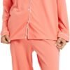 100% Cotton Pajama Set for Women Long Sleeve Womens Sleepwear Button Down NightWear Soft Pj Lounge Sets