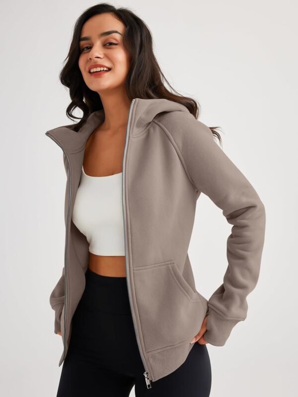Trendy Queen Womens Zip Up Hoodies Fleece Jackets Sweatshirts Fall Outfits Sweaters With Pockets Winter Y2k Clothes