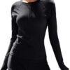 Women Two Piece Rash Guard Long Sleeve Half-Zipper UPF 50 Athletic Surfing Swimsuit