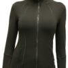 Womens Sports Running Yoga Jacket Slim Fit Full Zip Track Jacket Turtleneck Workout Jacket
