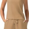 Women's Summer 2 Piece Outfits Mock Neck Tank Top High Waisted Shorts Lounge Sets 2024 Fashion Tracksuit