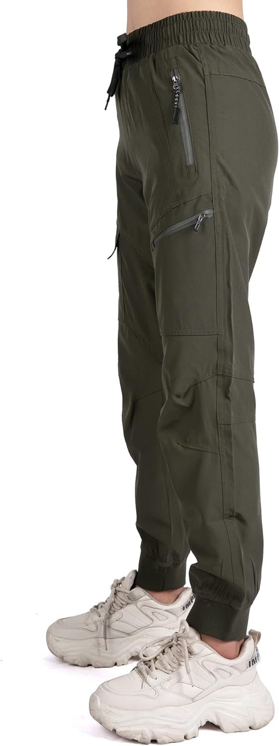 61L2XchXBaL._AC_SL1500.jpg Women's Athletic Hiking Cargo Joggers Pants Outdoor Workout Lightweight Quick Dry UPF 50 Zipper Pockets