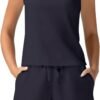 Women's Summer 2 Piece Outfits Mock Neck Tank Top High Waisted Shorts Lounge Sets 2024 Fashion Tracksuit