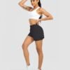 Womens High Waist Running Shorts Athletic Workout Quick Dry Shorts for Women with Pockets Gym Yoga White Summer Shorts