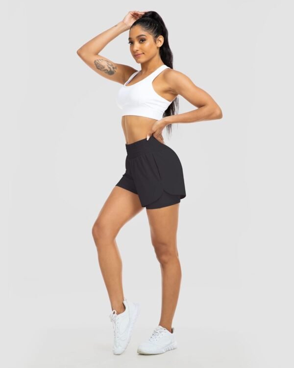 Womens High Waist Running Shorts Athletic Workout Quick Dry Shorts for Women with Pockets Gym Yoga White Summer Shorts