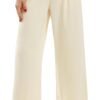 Libin Women's Wide Leg Pants High Waisted Work Dress Pants Loose Fit Back Elastic Waist Business Casual Trousers Office