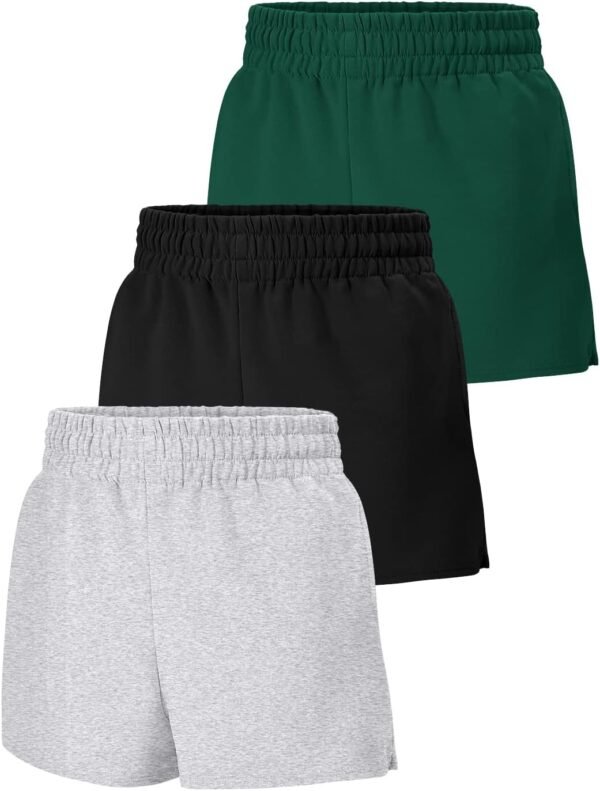 61R9LWrF21L._AC_SL1500.jpg 3 Pack Womens Sweat Shorts Casual Lounge Cotton Shorts Trendy Summer Running High Waisted Athletic Shorts