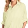 Women's UPF 50 Long Sleeve Sun Protection Shirts Quick Dry Outdoor Fishing Hiking Travel Shirt