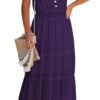 Womens Summer Spaghetti Strap Sleeveless High Waist Beach Long Maxi Sun Dress