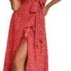 Women's Short Sleeve Satin Dress Button Down with Belt Maxi Shirt Dresses