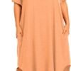 Womens Plus Size Nightgowns Sleepwear Short Sleeve Sleep Dress Maxi Night Gowns with Pockets