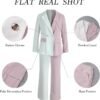 Women's Casual Outfits Lightweight Blazer Jacket and Wide Leg Pants Suit Set