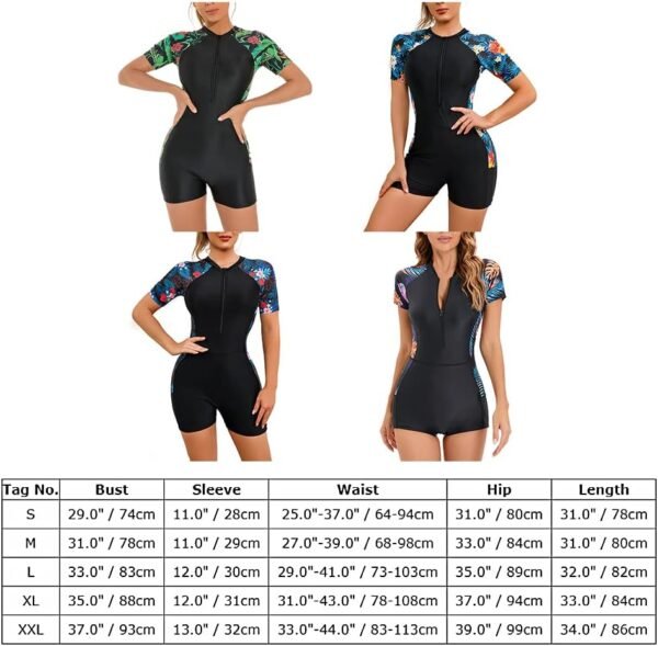 61VwS3dRULL._AC_SL1001.jpg Women Zipper Rash Guard Sleeves Sun Protection Surf Rashguard Boyleg One Piece Sport Swimsuit Padded Bathing Suits