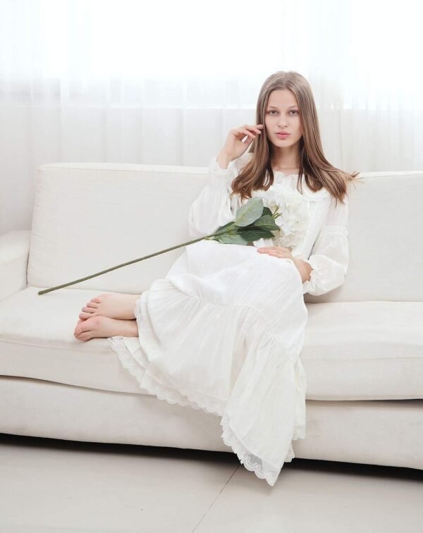 100% Cotton  Nightgown for Ladies Womens Vintage Palace Sleepwear