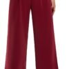 Libin Women's Wide Leg Pants High Waisted Work Dress Pants Loose Fit Back Elastic Waist Business Casual Trousers Office
