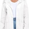 Women's Lightweight Raincoat Waterproof Packable Outdoor Windproof Hooded Active Rain Jacket S-XXL