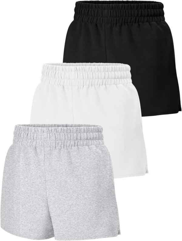 61XrU9FSN3L._AC_SL1500.jpg 3 Pack Womens Sweat Shorts Casual Lounge Cotton Shorts Trendy Summer Running High Waisted Athletic Shorts