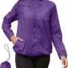Rain Jacket Women Lightweight Waterproof Windbreaker Jacket Hooded Packable Rain Coats for Women Outdoor Raincoat