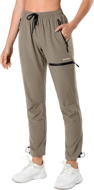 Women's Hiking Pants Quick Dry Lightweight Water Resistant Golf Athletic Travel Cargo Pants UPF 50 Zipper Pockets