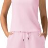 Women's Summer 2 Piece Outfits Mock Neck Tank Top High Waisted Shorts Lounge Sets 2024 Fashion Tracksuit