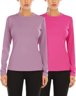Women's Long Sleeve UPF 50+ UV Sun Protection Shirts Rash Guard Swim T-Shirt/Hoodie Quick Dry for Outdoor Hiking